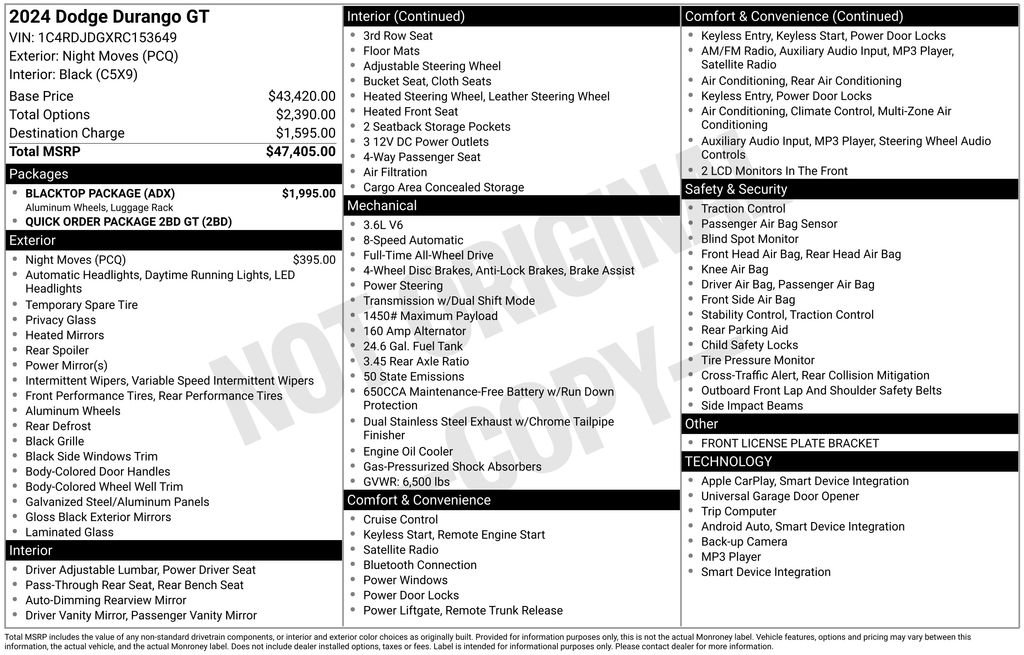 Used 2024 Dodge Durango GT w/ Blacktop Package image 12