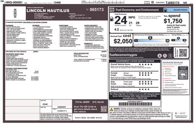 New 2026 Lincoln Nautilus Reserve w/ Jet Appearance Package AWD/4WD image 26