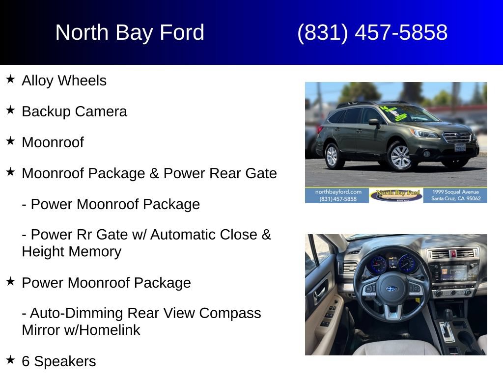Used 2016 Subaru Outback 2.5i Premium AWD/4WD image 4