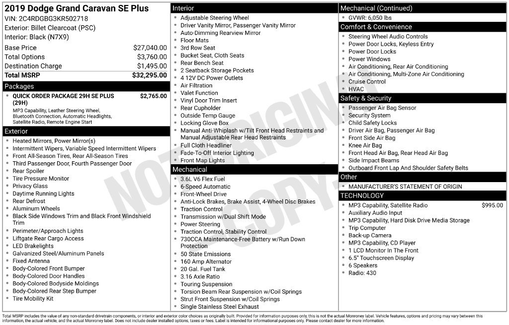 Used 2019 Dodge Grand Caravan SE FWD image 11