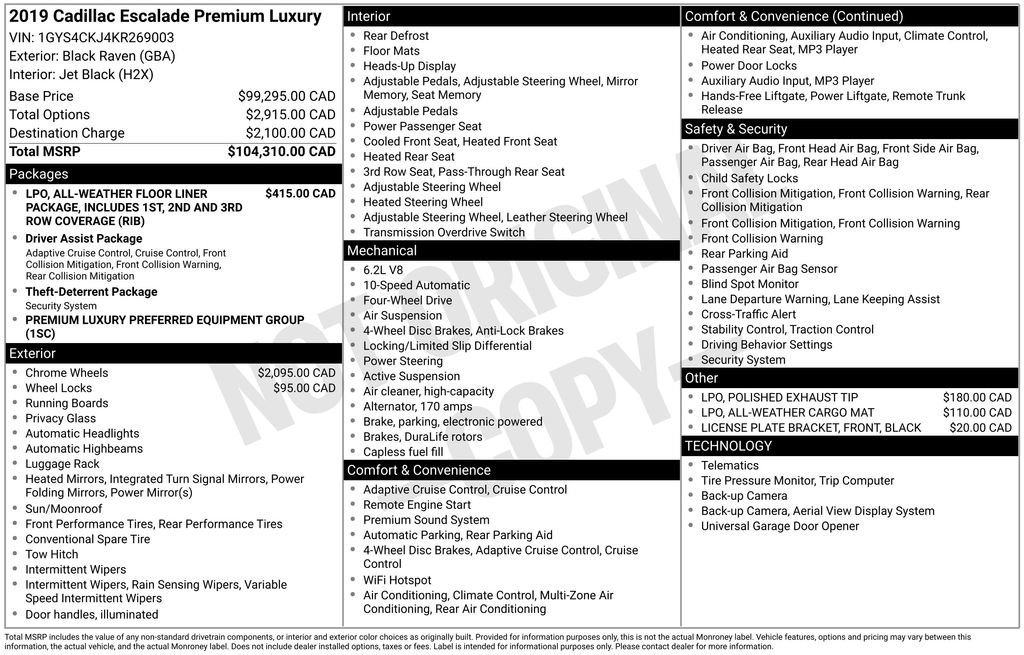 Used 2019 Cadillac Escalade Premium Luxury image 37