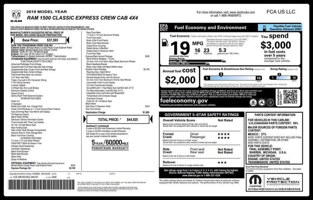 Used 2019 RAM 1500 Express w/ Express Value Package AWD/4WD image 6