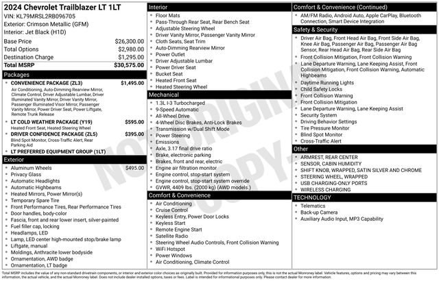 Certified 2024 Chevrolet TrailBlazer LT w/ Convenience Package AWD/4WD image 6
