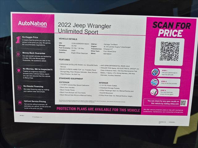 Used 2022 Jeep Wrangler Unlimited Sport AWD/4WD image 23