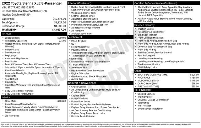 Used 2022 Toyota Sienna XLE FWD image 35