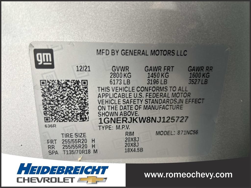 Certified 2022 Chevrolet Traverse RS w/ LPO, Floor Liner Package FWD image 8