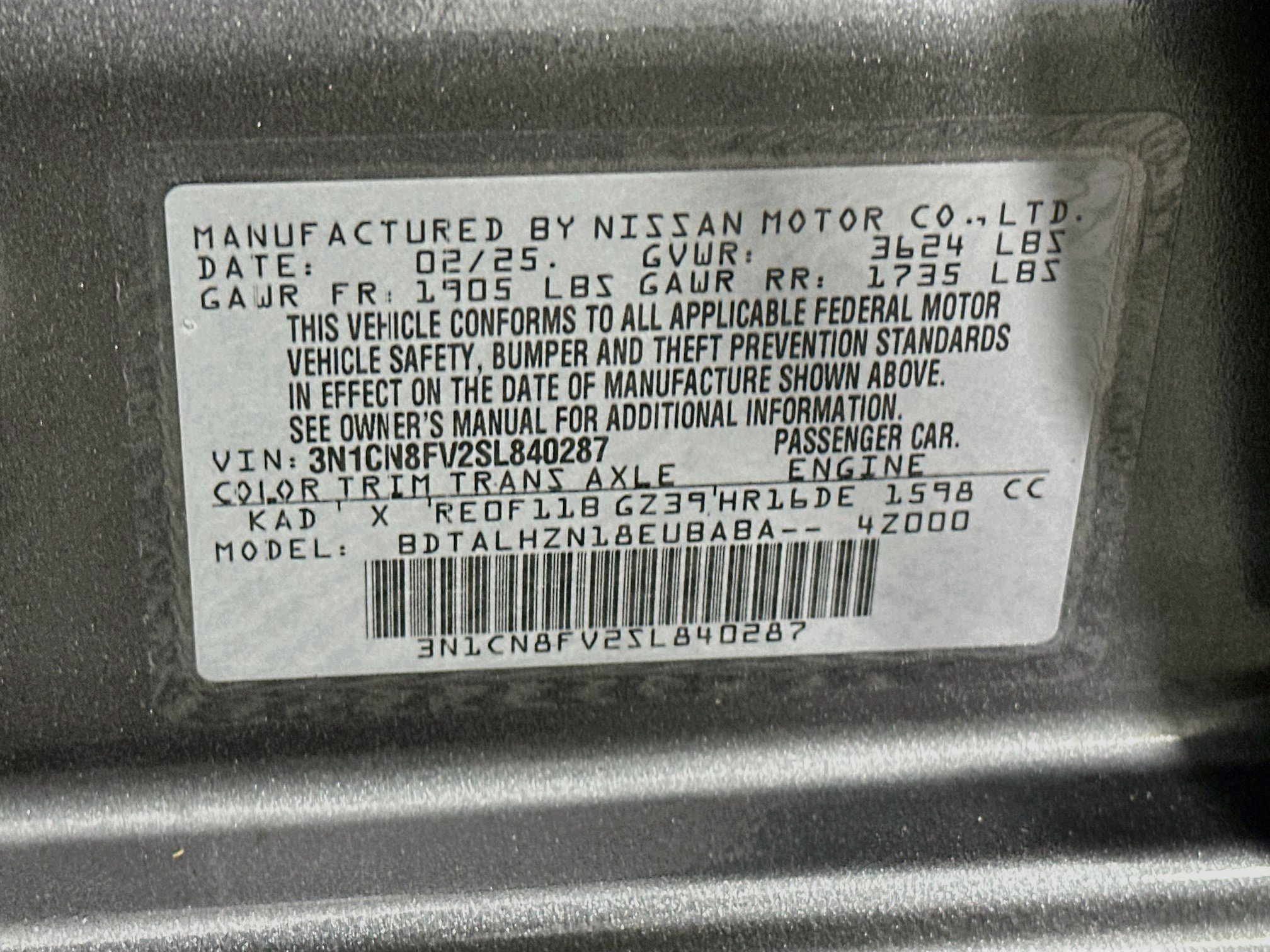 Used 2025 Nissan Versa SR w/ Trunk Package FWD image 12