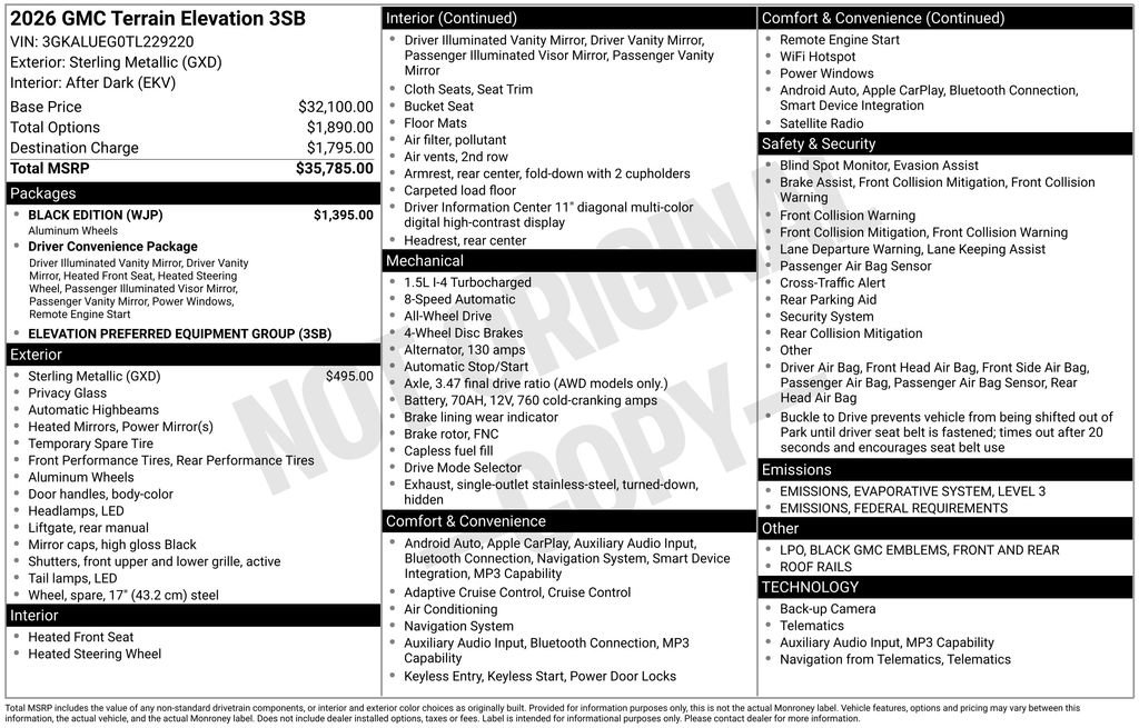 New 2026 GMC Terrain Elevation w/ Black Edition image 35