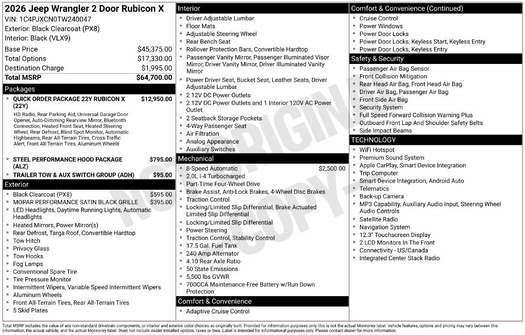New 2026 Jeep Wrangler Rubicon AWD/4WD image 31