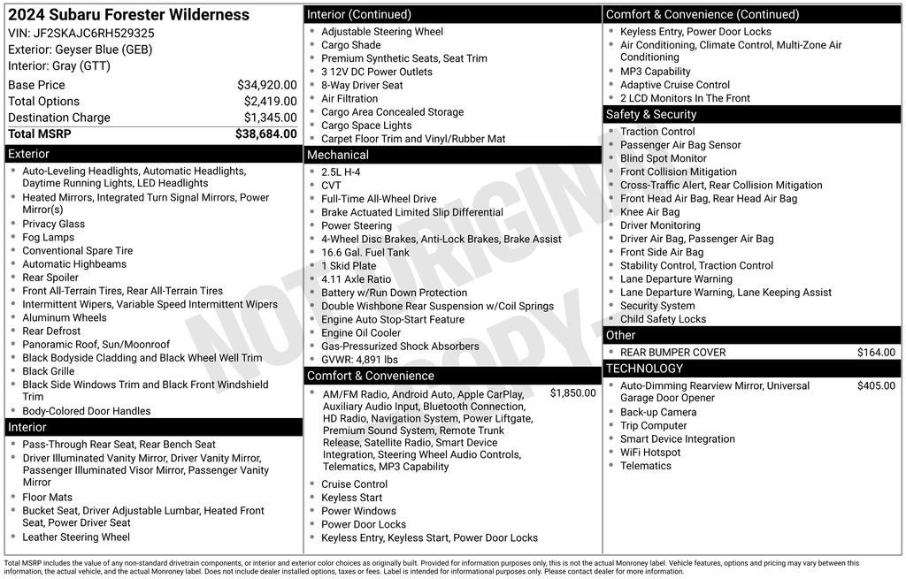 Certified 2024 Subaru Forester Wilderness image 6