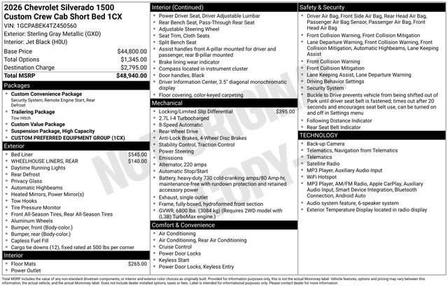 New 2026 Chevrolet Silverado 1500 Custom RWD image 30