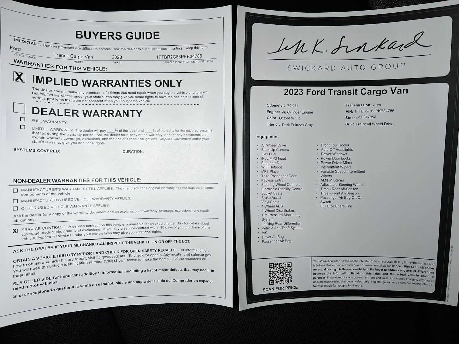 Used 2023 Ford Transit 250 Medium Roof AWD w/ Load Area Protection Package image 36
