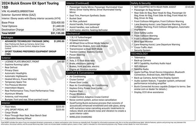 Certified 2024 Buick Encore GX Sport Touring w/ Advanced Technology Package AWD/4WD image 6
