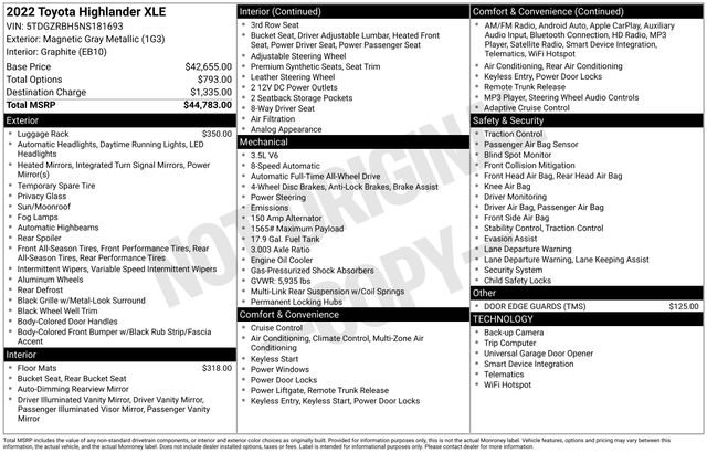 Used 2022 Toyota Highlander XLE image 29