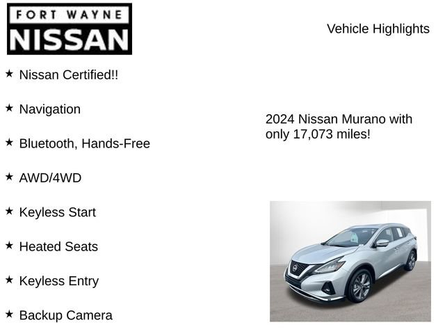 Certified 2024 Nissan Murano Platinum w/ Cargo Package image 8