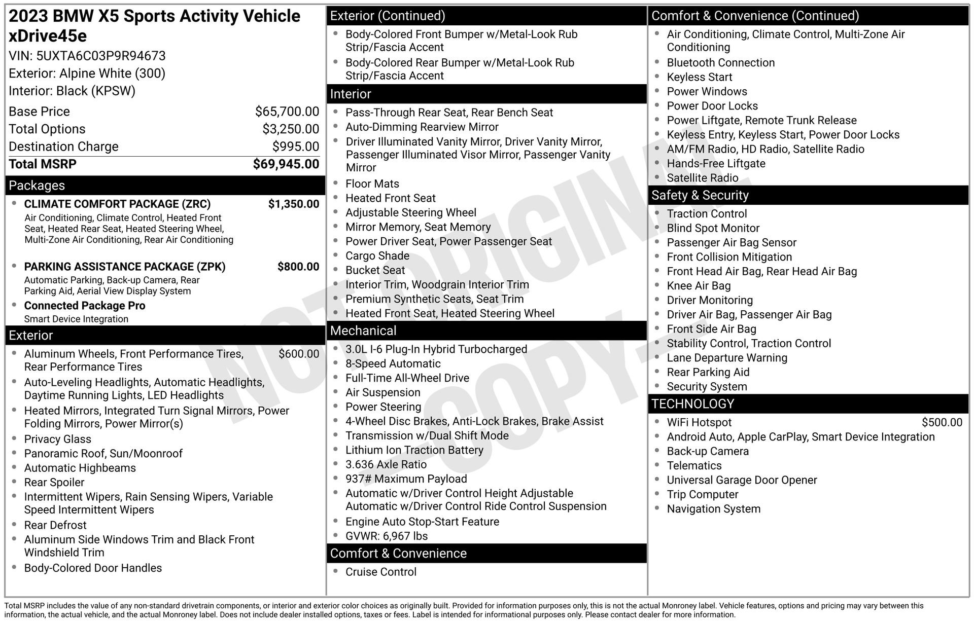 Used 2023 BMW X5 xDrive45e w/ Climate Comfort Package AWD/4WD image 49
