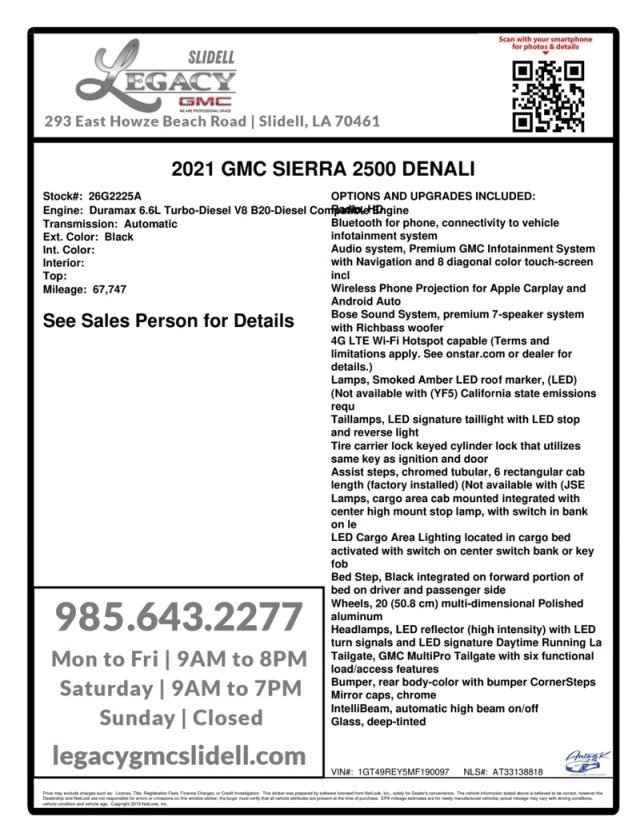 Used 2021 GMC Sierra 2500 Denali w/ Denali Black Diamond Edition AWD/4WD image 29