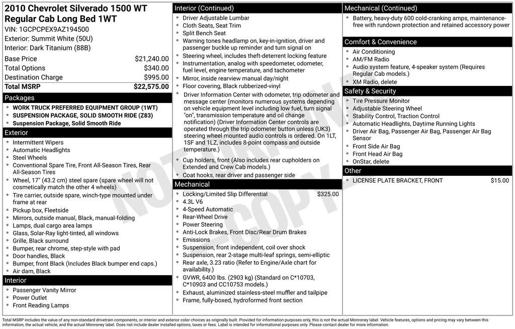 Used 2010 Chevrolet Silverado 1500 W/T image 9