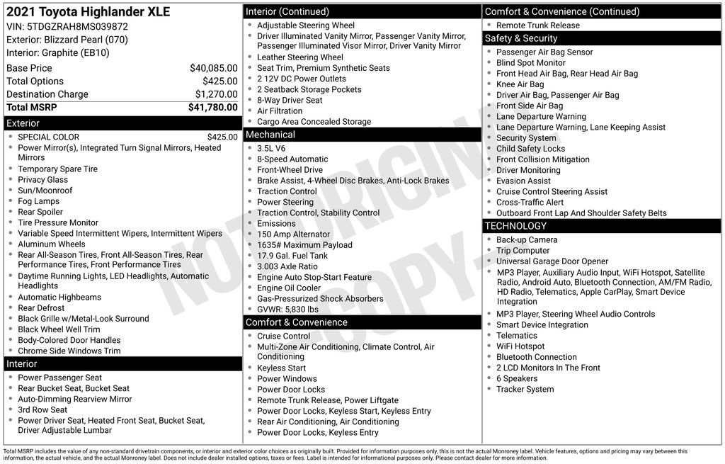 Used 2021 Toyota Highlander XLE FWD image 4