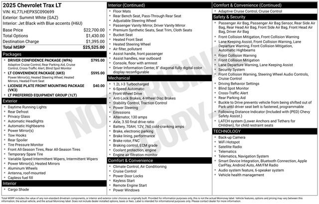 Certified 2025 Chevrolet Trax LT w/ Driver Confidence Package FWD image 27