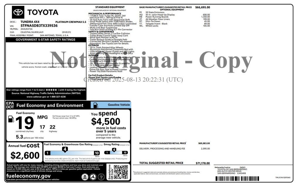 Used 2026 Toyota Tundra Platinum AWD/4WD image 5