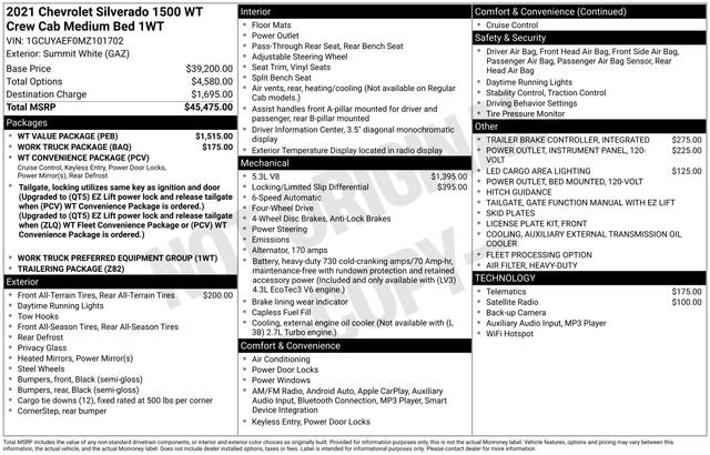 Used 2021 Chevrolet Silverado 1500 W/T w/ WT Value Package image 3