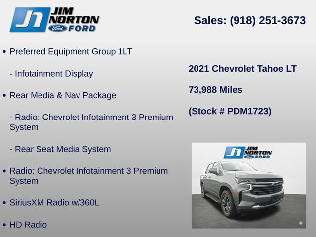 Used 2021 Chevrolet Tahoe LT w/ Rear Media and Nav Package RWD image 15