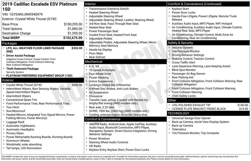 Used 2019 Cadillac Escalade ESV Platinum image 12