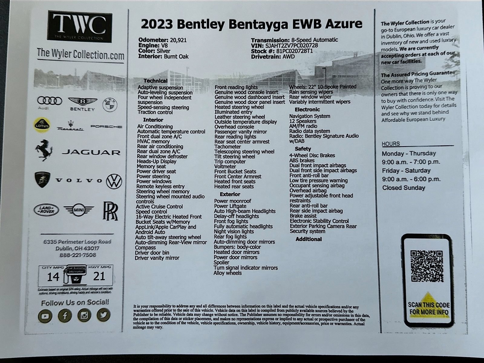 Used 2023 Bentley Bentayga Extended Wheelbase AWD/4WD image 51