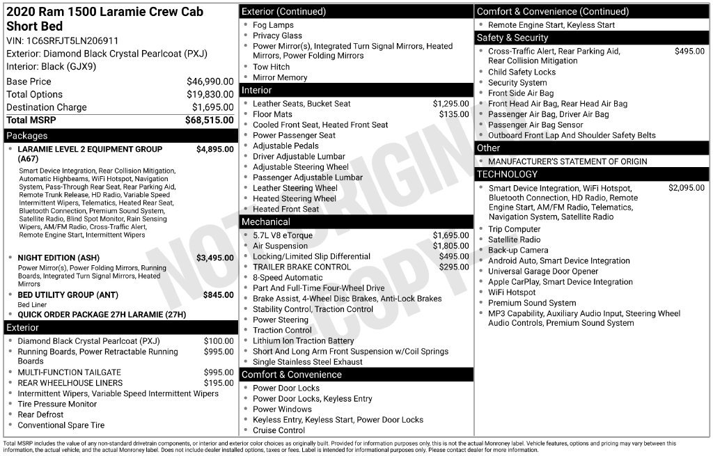 Certified 2020 RAM 1500 Laramie AWD/4WD image 7