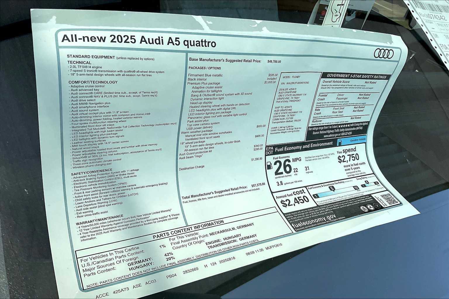 New 2025 Audi A5 2.0T Premium Plus image 18