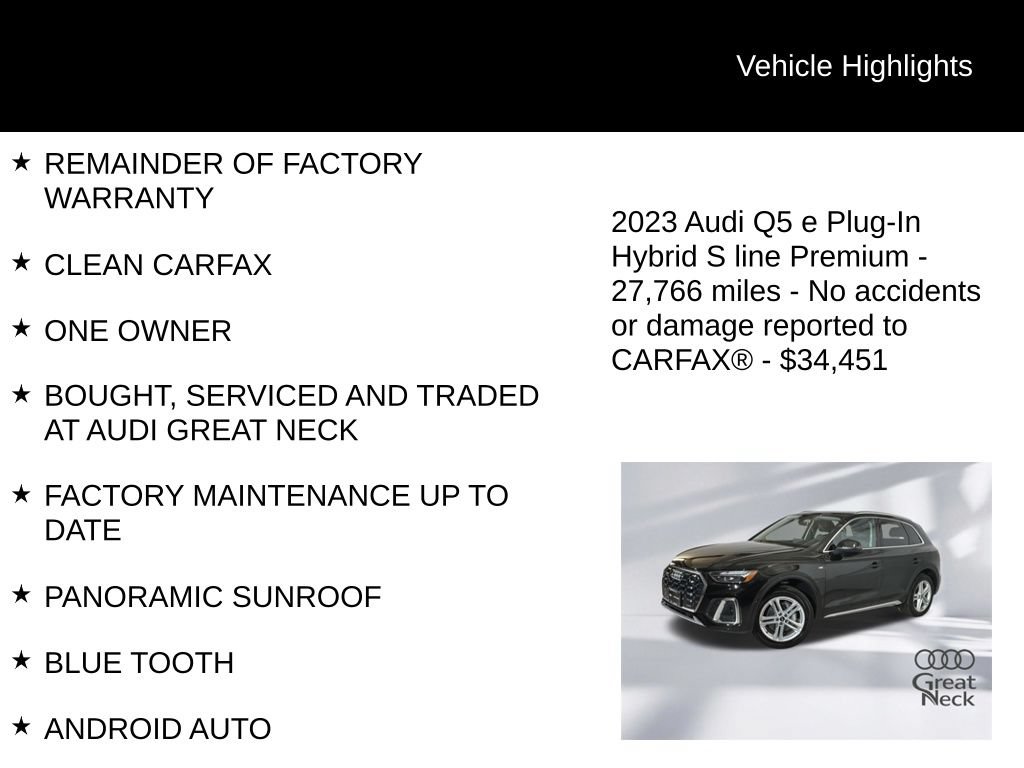 Used 2023 Audi Q5 e Premium w/ Convenience Package AWD/4WD image 9