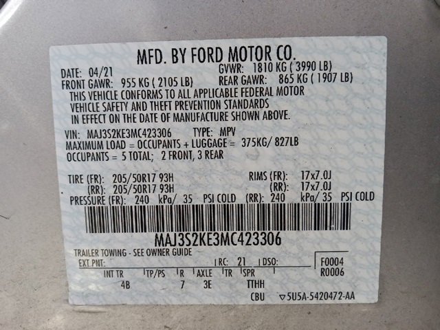 Used 2021 Ford EcoSport Titanium w/ Interior Protection Package image 35