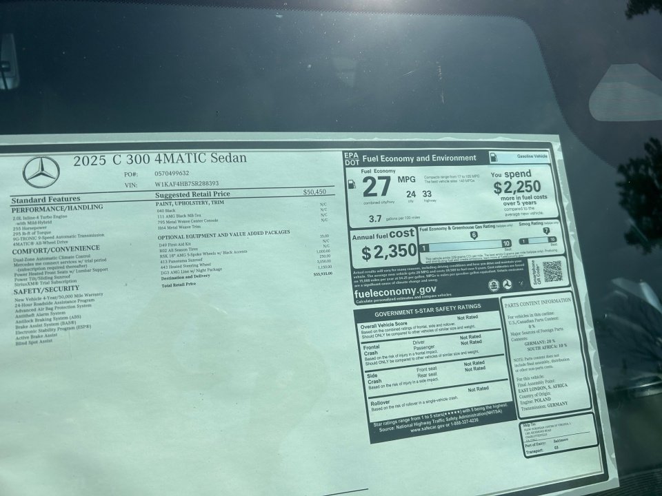 New 2025 Mercedes-Benz C 300 4MATIC Sedan image 33