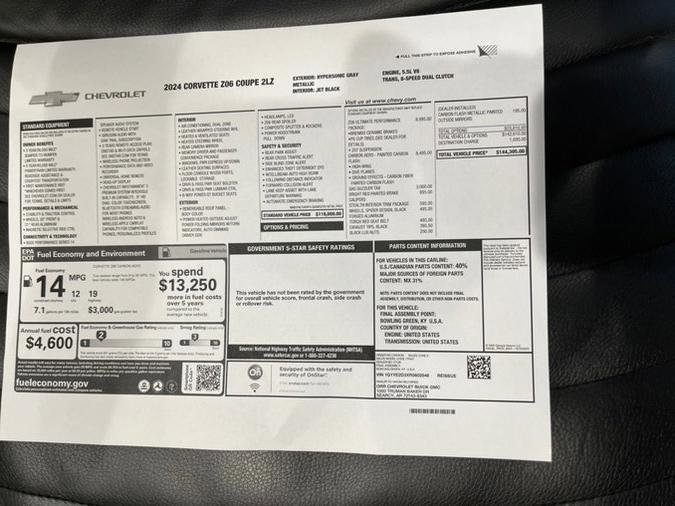 Used 2024 Chevrolet Corvette Z06 w/ Z07 Performance Package image 52