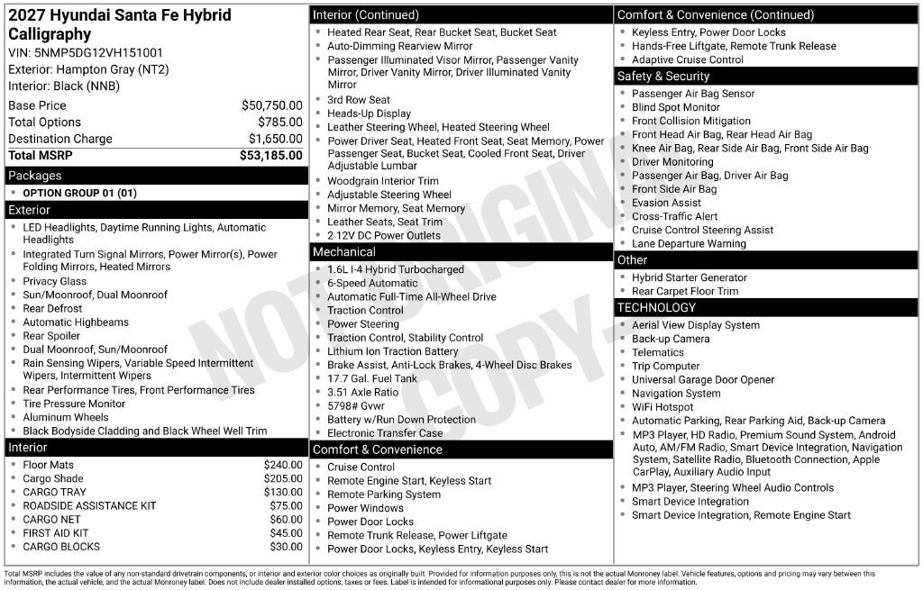 New 2027 Hyundai Santa Fe Calligraphy AWD/4WD image 27