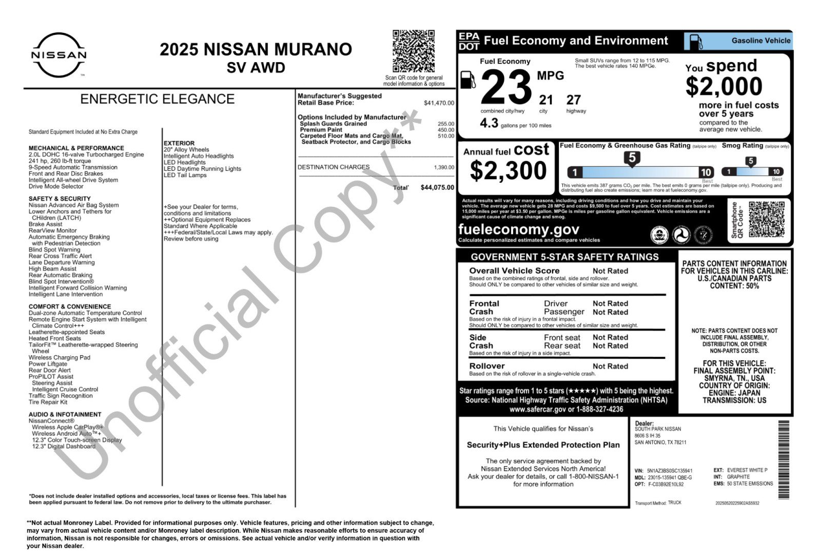 Used 2025 Nissan Murano SV AWD/4WD image 49