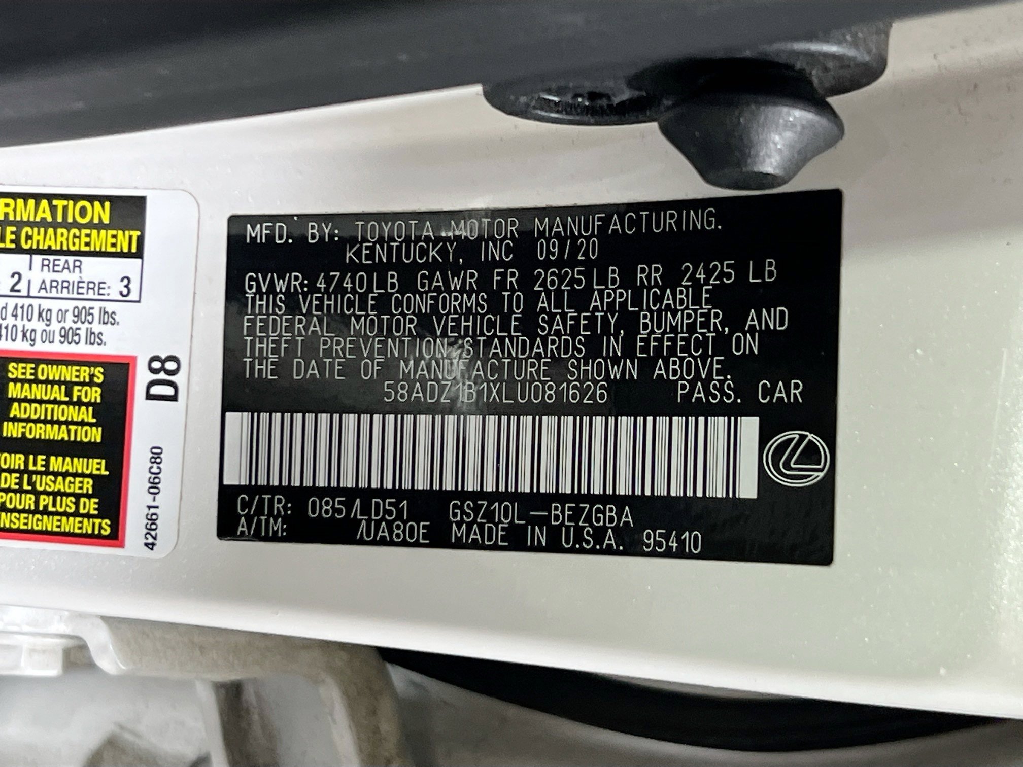 Used 2020 Lexus ES 350 w/ Premium Package FWD image 31
