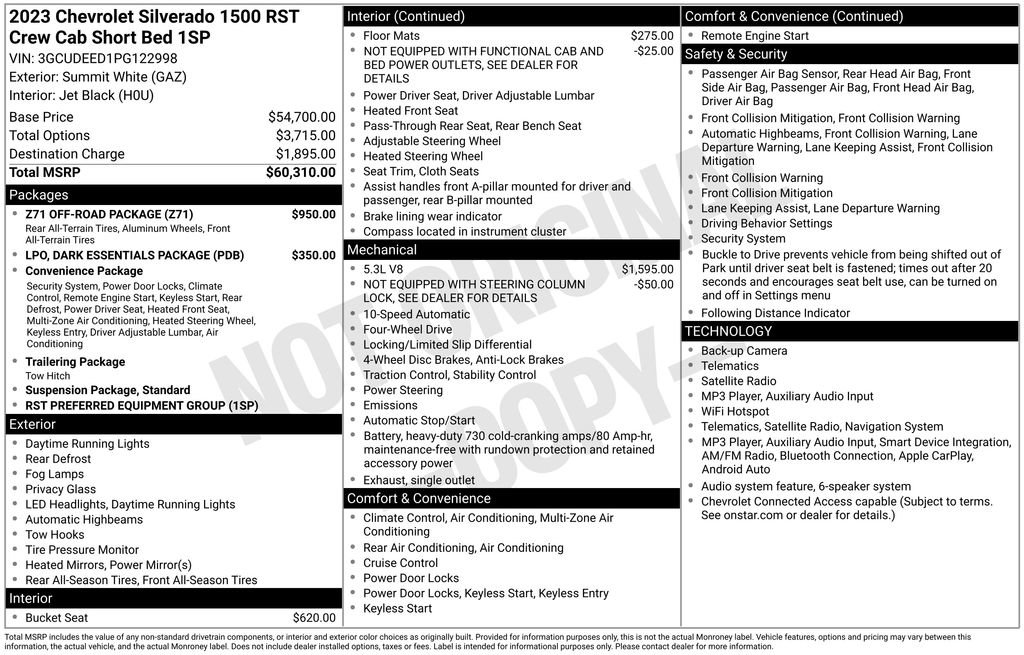 Used 2023 Chevrolet Silverado 1500 RST w/ Z71 Off-Road Package AWD/4WD image 37