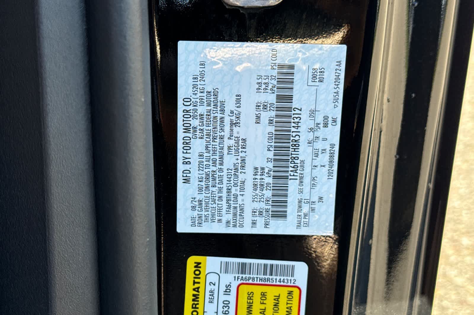 Certified 2024 Ford Mustang Premium w/ Mustang Nite Pony Package RWD image 27