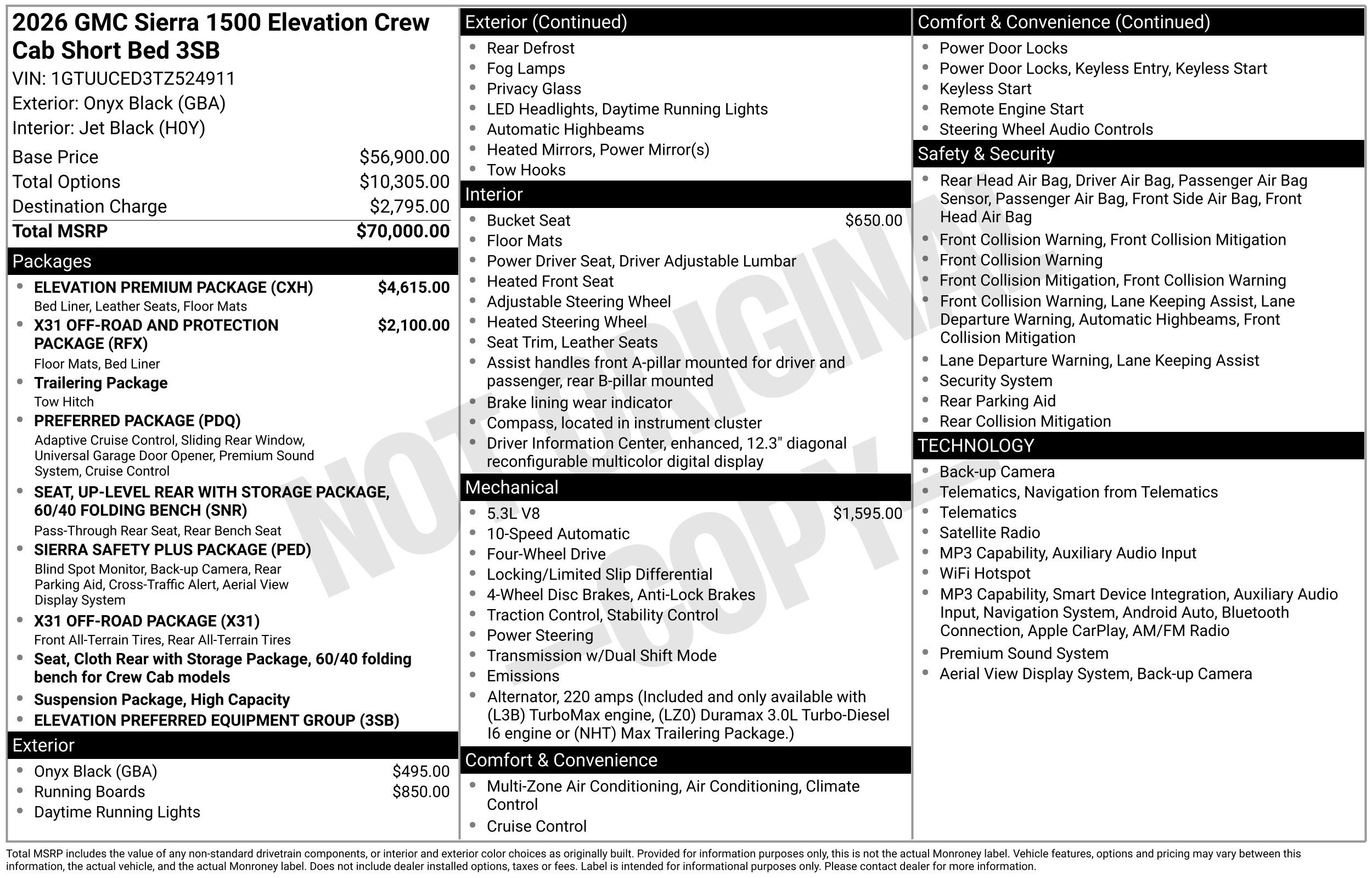 New 2026 GMC Sierra 1500 Elevation w/ Elevation Premium Package AWD/4WD image 3