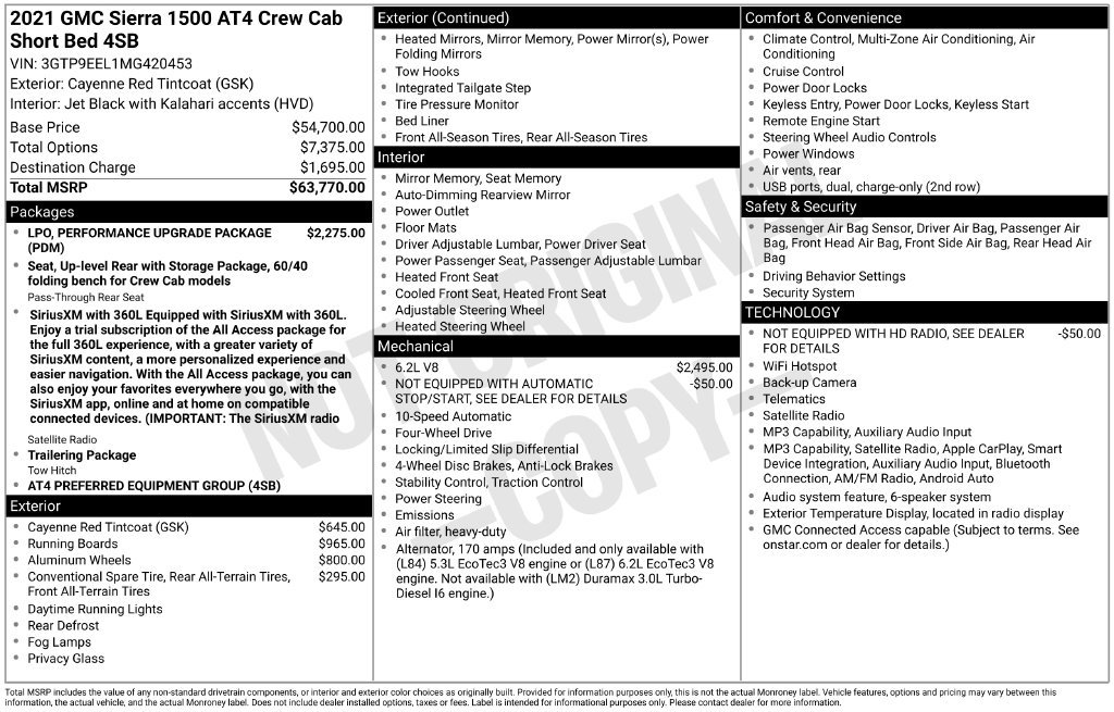 Used 2021 GMC Sierra 1500 AT4 AWD/4WD image 34