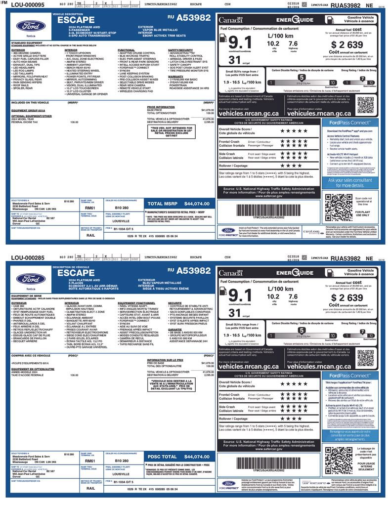 Used 2024 Ford Escape Platinum image 2