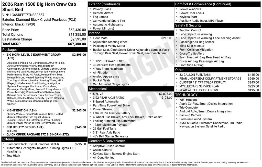 New 2026 RAM 1500 Big Horn AWD/4WD image 7