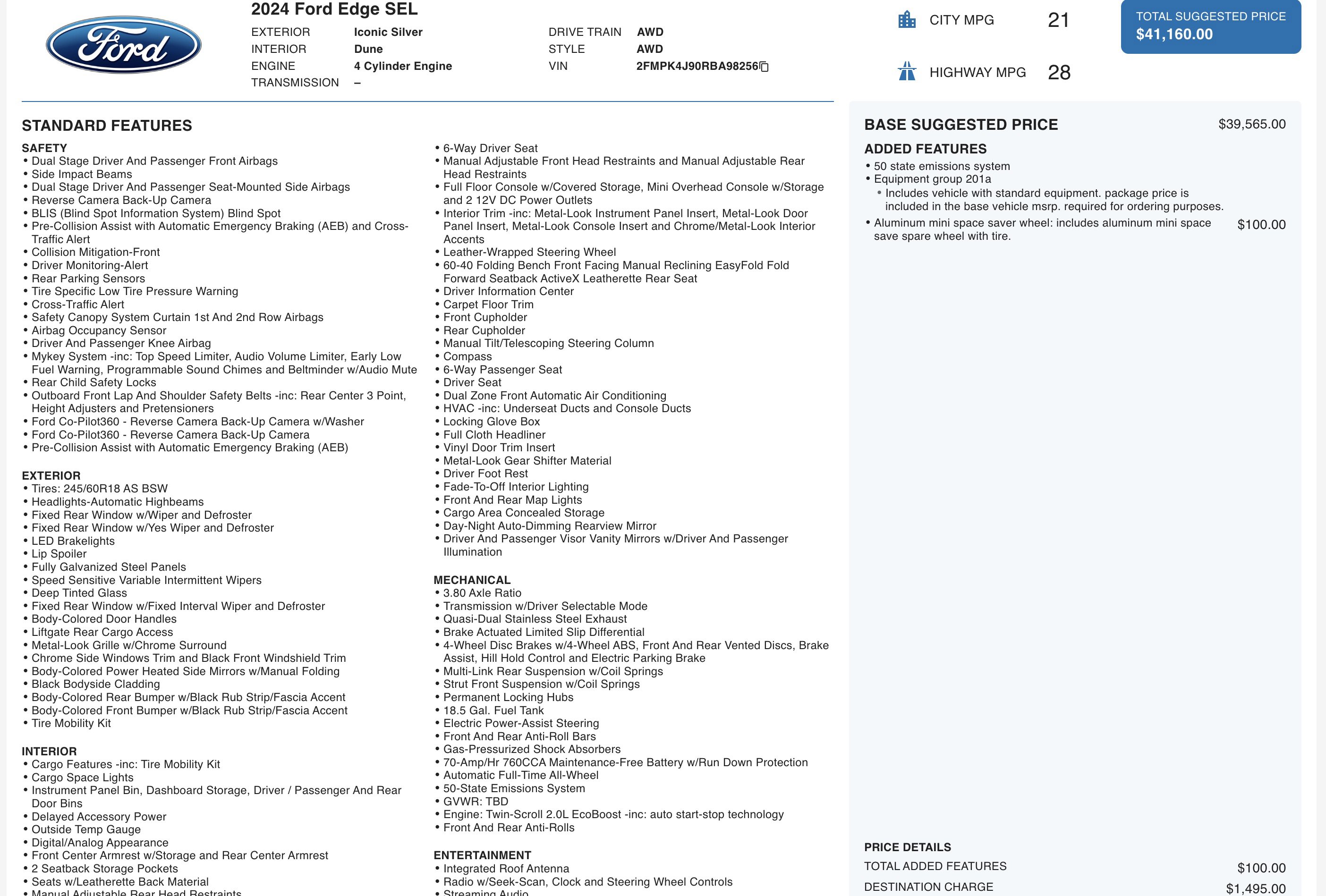 Used 2024 Ford Edge SEL AWD/4WD image 5