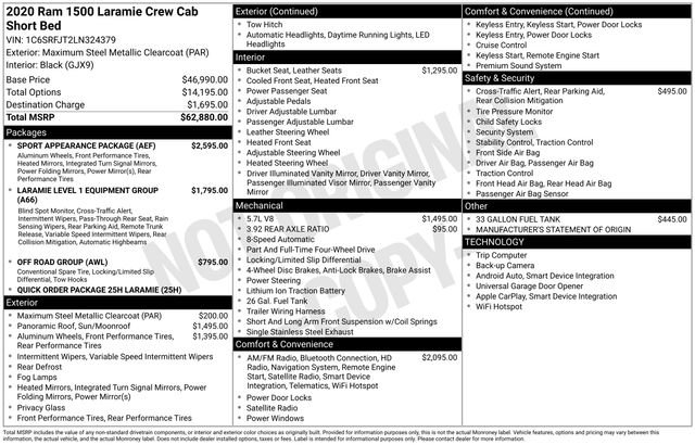 Used 2020 RAM 1500 Laramie w/ Sport Appearance Package image 47