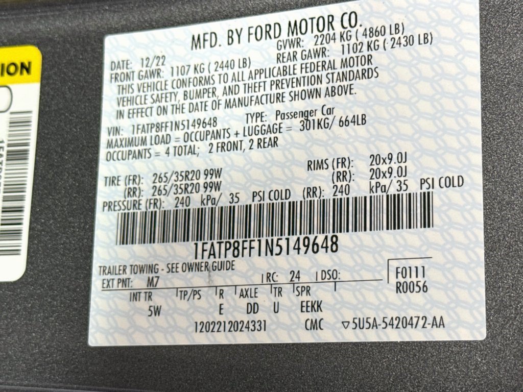 Used 2022 Ford Mustang GT Premium w/ Equipment Group 401A RWD image 37