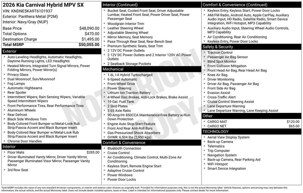New 2026 Kia Carnival SX image 6