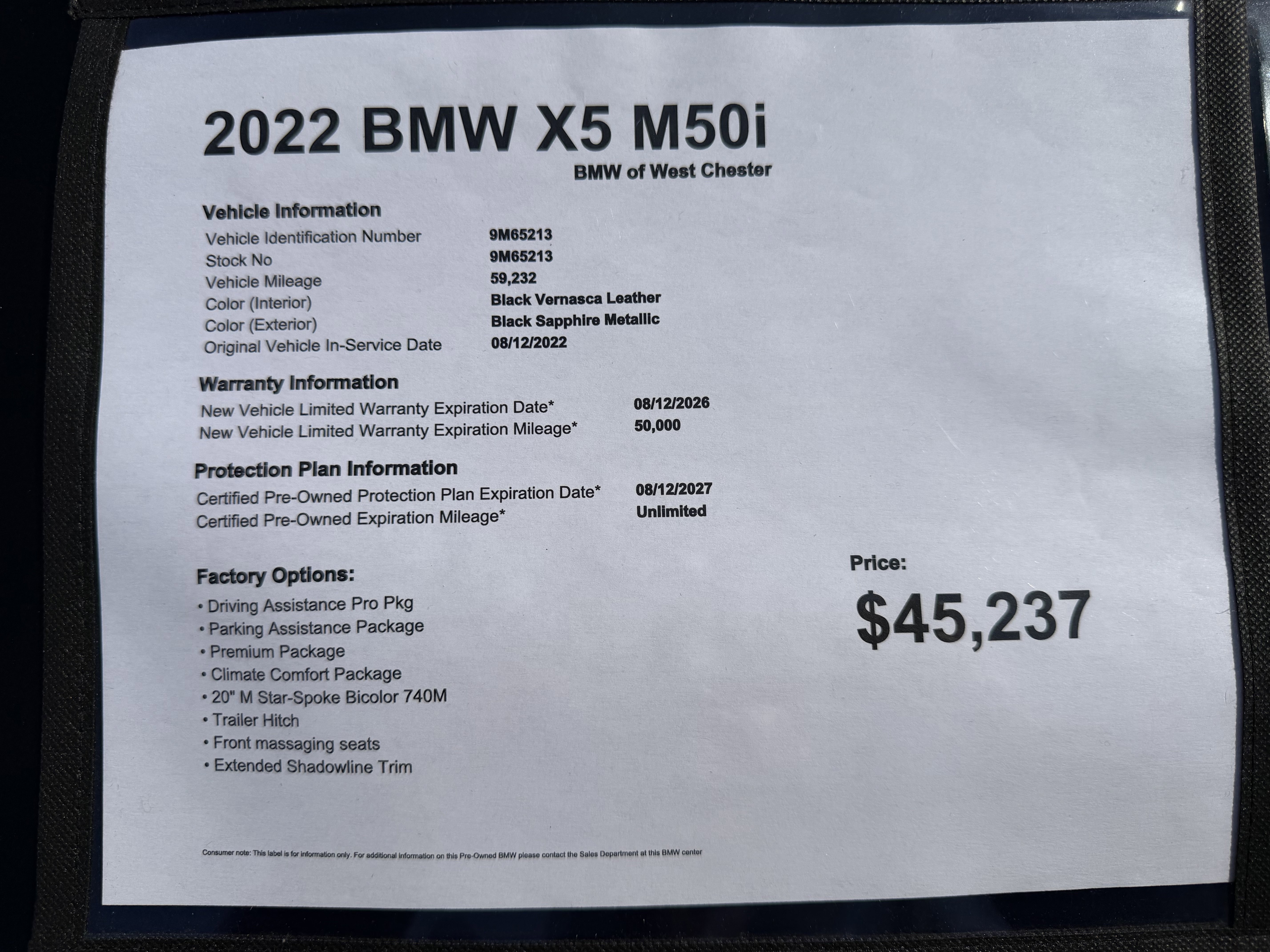 Certified 2022 BMW X5 M50i AWD/4WD image 20