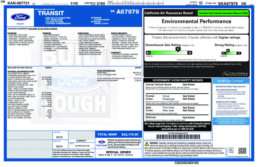 Used 2025 Ford Transit 250 Low Roof w/ Exterior Upgrade Package RWD image 5
